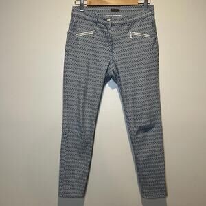 J McLaughlin Navy‎ Blue Sand Zip Hem Baxter Micro Aegean Link Pants 4